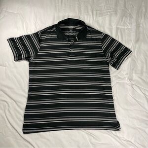 Adidas Golf Puremotion XL Black Striped Polo Shirt